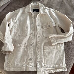 Abercrombie & Fitch Cream Canvas Shirt Jacket